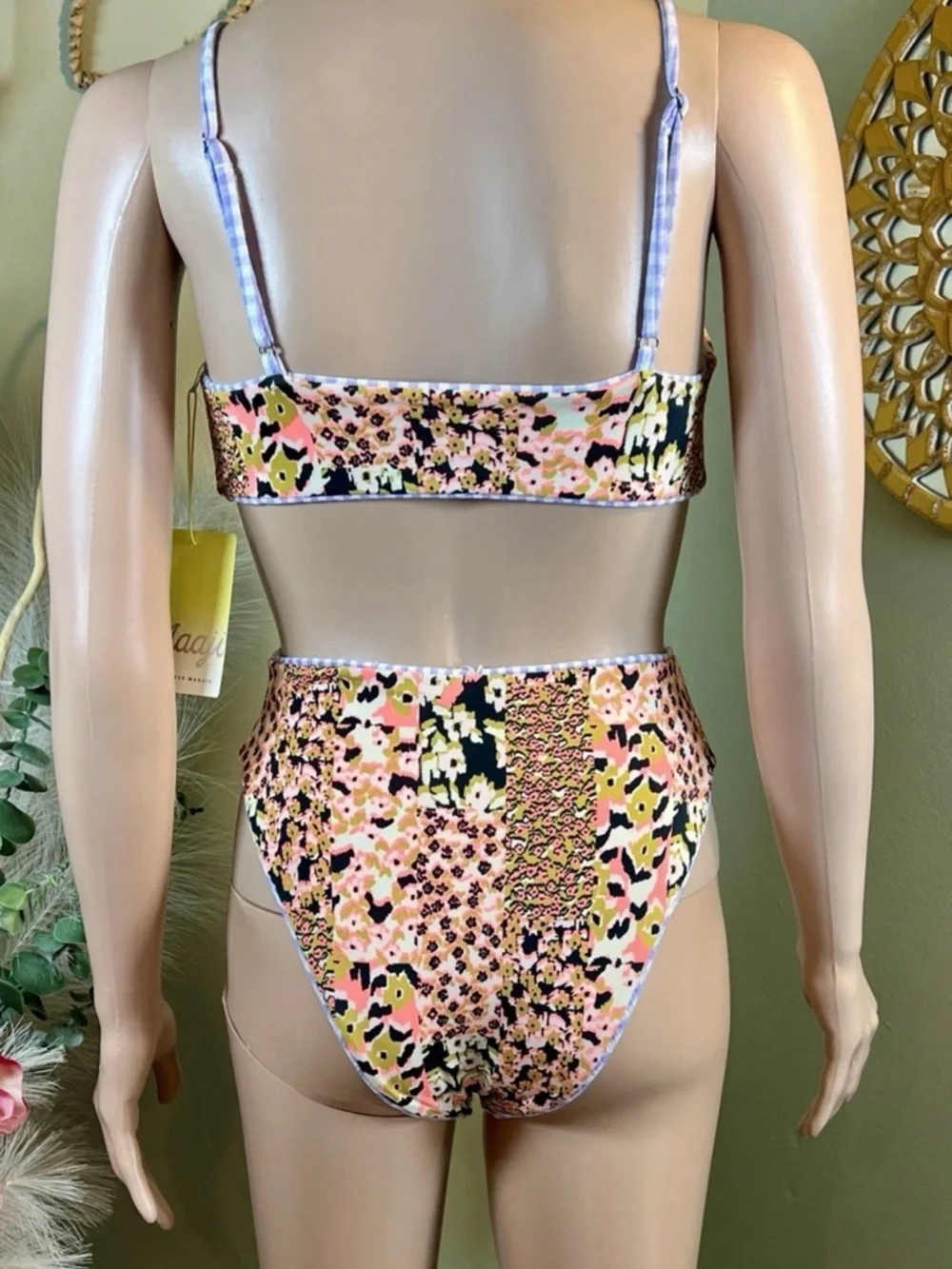 MAAJI Reversible Trikini One Piece Med Purple Gingham 🌞NWT🌞